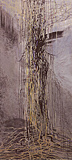 「響音」200×90cm アクリル/墨